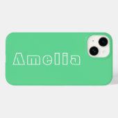 名前グリーンシンプルタイポグラフィ Case-Mate iPhoneケース (裏面 (横))