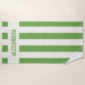 名前グリーンマルガリータバチェロレッテブライドメイド ビーチタオル (正面)