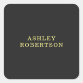 名前グレーイエロープロフェッショナルミニマルスタイリッシュリスト スクエアシール (正面)