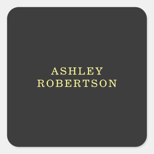 名前グレーイエロープロフェッショナルミニマルスタイリッシュリスト スクエアシール (正面)