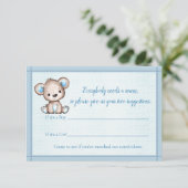 名前ゲームかわいい茶色のクマ男の子赤ちゃんシャワーゲーム エンクロージャーカード (スタンド正面)