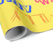 名前コラージュアメージングイエローテリフィック ラッピングペーパー (ロールコーナー)