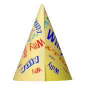 名前コラージュ🎁アメージングWordクラウドおもしろいFab パーティーハット (裏面)