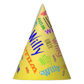 名前コラージュ🎁アメージングWordクラウドおもしろいFab パーティーハット (左)