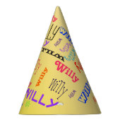 名前コラージュ🎁アメージングWordクラウドおもしろいFab パーティーハット (右)