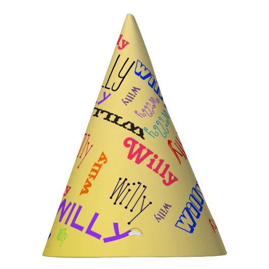 名前コラージュ🎁アメージングWordクラウドおもしろいFab パーティーハット (右)