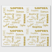 名前コラージュパーソナライズされたクリスマス ラッピングペーパー (フラット)