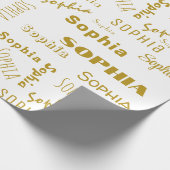 名前コラージュパーソナライズされたクリスマス ラッピングペーパー (角)