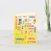 名前コラージュパーソナライズされた黄 カード (正面)