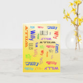 名前コラージュパーソナライズされた黄 カード (黄色い花)