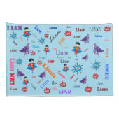 名前コラージュ🎁素晴らしいバムポウスーパーヒーロー 枕カバー (裏面-右)