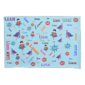 名前コラージュ🎁素晴らしいバムポウスーパーヒーロー 枕カバー (正面左)