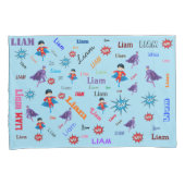 名前コラージュ🎁素晴らしいバムポウスーパーヒーロー 枕カバー (正面右)