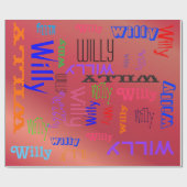 名前コラージュ🎁素晴らしいワードクラウドApple Red ラッピングペーパー (フラット)