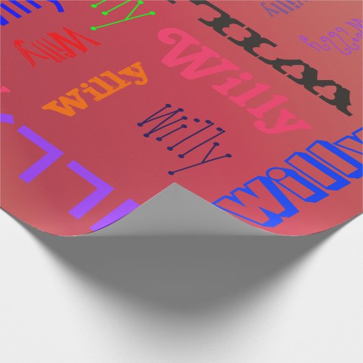 名前コラージュ🎁素晴らしいワードクラウドApple Red ラッピングペーパー (角)