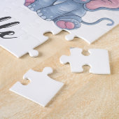 名前サファリパーソナライズされたジャングル動物の子供 ジグソーパズル (側面)