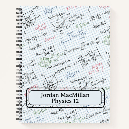 名前サブジェクト数値物理エンジニアリング式 ノートブック (正面)