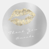 名前サンキューメタルキス金ゴールドシルバーグレーメイクアップ ラウンドシール (正面)