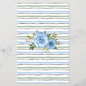 名前ザラブソングブライダルシャワーブルーゲームカード チラシ (裏面)