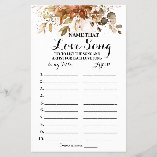 名前ザラブソング秋ユーカリプタスシャワーゲーム チラシ (正面)