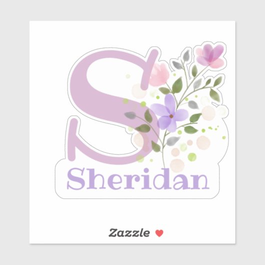 名前シェリダンと手紙Sステッカー切り取り シール (シート)