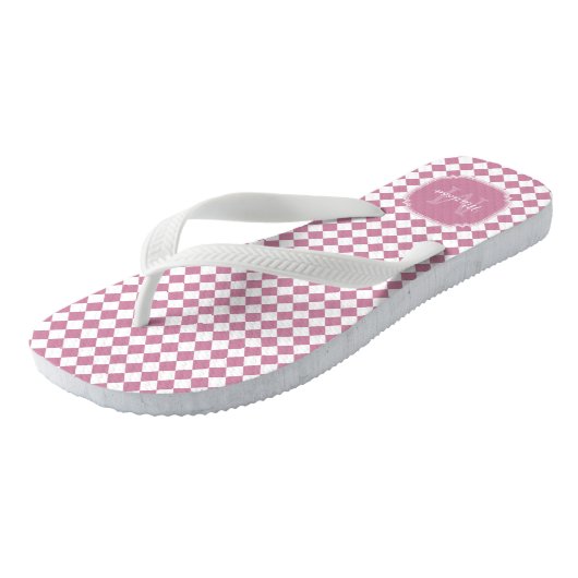 名前シッモノグラムのクカシミアバラチェック ビーチサンダル (アングル)