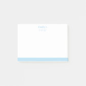 名前シンプルが青のパーソナライズされた付いたポストイット注記 ポストイット (正面)