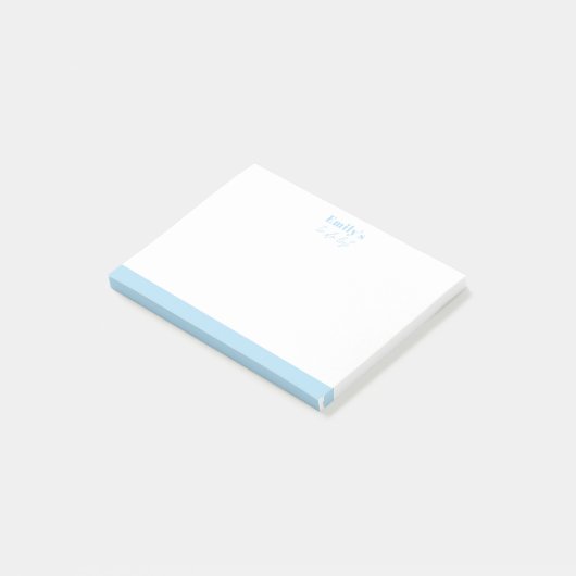 名前シンプルが青のパーソナライズされた付いたポストイット注記 ポストイット (アングル)