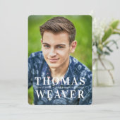 名前シンプルと写真の目盛り付きキャップパターン 案内状 (スタンド正面)