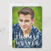 名前シンプルと写真の目盛り付きキャップパターン 案内状 (正面)