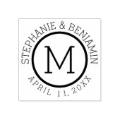 名前シンプルと日付のモノグラ結婚ム ラバースタンプ (インプリント)