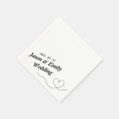 名前シンプルのナプキンス結婚付きハート スタンダードカクテルナプキン (角)