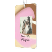 名前シンプルを追加ミニマルphoto pink yellow bro カーエアーフレッシュナー (左)