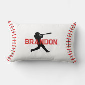 名前シンプルアクセント付き野球選手シルエット ランバークッション (正面)