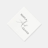 名前シンプルナプキンとエレガントな結婚式 スタンダードカクテルナプキン (角)