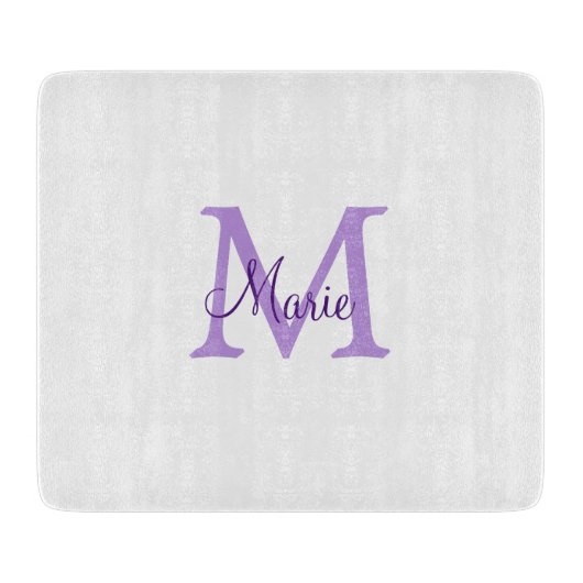 名前シンプルミニマルモノグラムのピンクのレッドスロー   を追加  カッティングボード (正面)