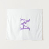 名前シンプルミニマルモノグラムのピンクのレッドスロー   を追加  タペストリー (正面(横))