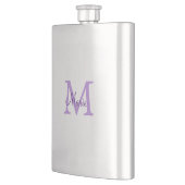 名前シンプルミニマルモノグラムのピンクのレッドスロー   を追加  フラスク (左)