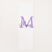 名前シンプルミニマルモノグラムのピンクのレッドスロー   を追加  ヨガマット (裏面)