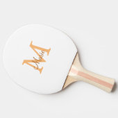 名前シンプルモノグラムミニマルオレンジ茶色thr追加 卓球ラケット (横)