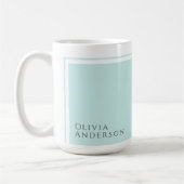 名前シンプル付きエレガントミニマル色ブロック コーヒーマグカップ (左)