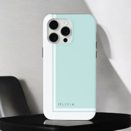 名前シンプル付きエレガントミニマル色ブロック iPhone 15 PRO MAXケース