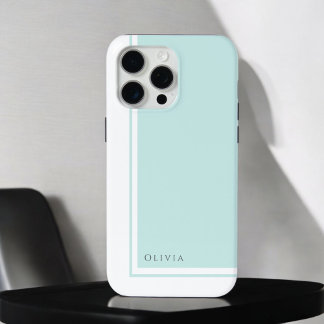 名前シンプル付きエレガントミニマル色ブロック iPhone 15 PRO MAXケース