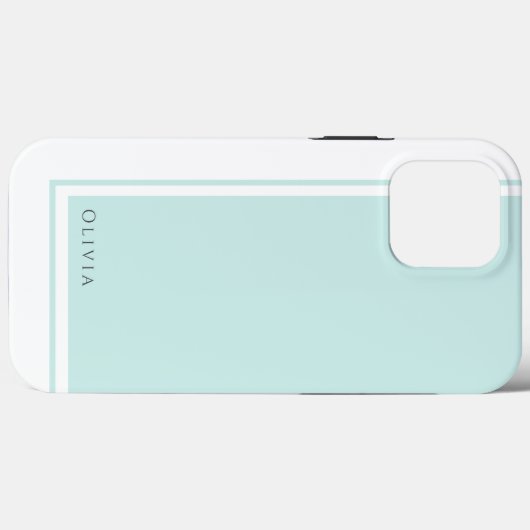 名前シンプル付きエレガントミニマル色ブロック Case-Mate iPhoneケース (裏面 (横))