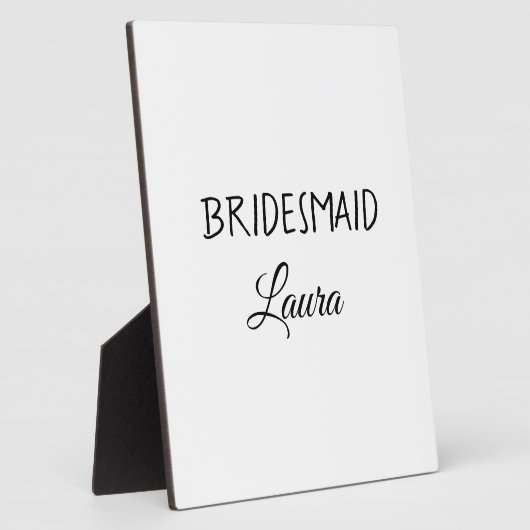 名前シンプル付けミニマル花嫁贈与年を追加 フォトプラーク (側面)