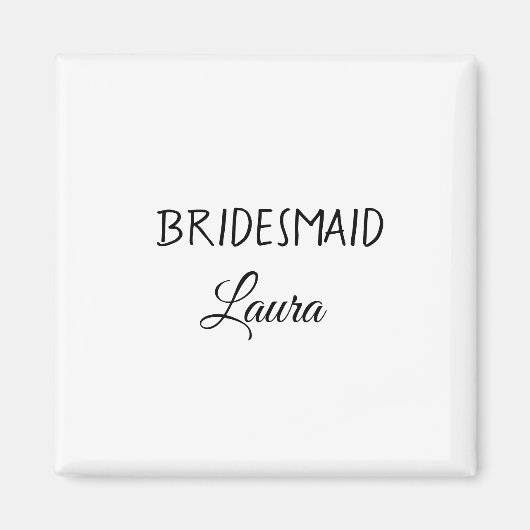 名前シンプル付けミニマル花嫁贈与年を追加 マグネット (正面)