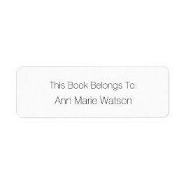 名前シンプル白黒蔵書票ラベル ラベル