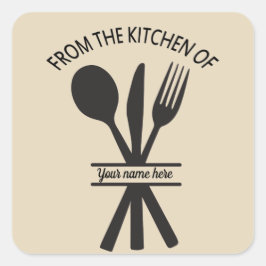 名前シールの追加のキッチンから スクエアシール