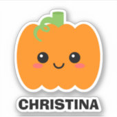 名前シール かわいいカボチャ, あなたの持ち物にデコレーション シール (正面)