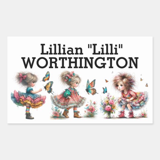 名前シール 長方形シール (正面)